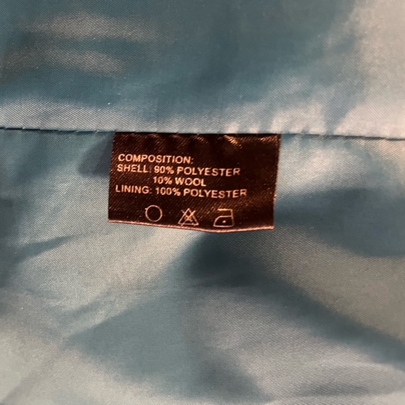 Vintage Deb Turquoise Plaid Pea Coat size 1x - missing belt - Picture 13 of 14